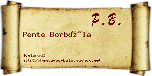 Pente Borbála névjegykártya