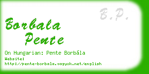 borbala pente business card